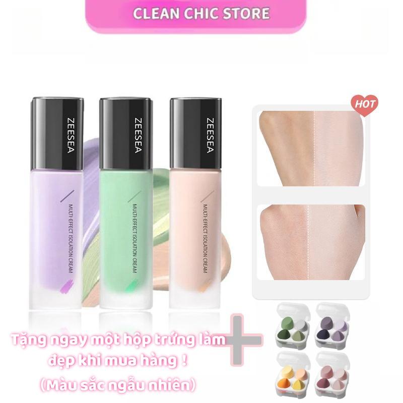 Kem Lót, ZEESEA, 30g, Kiềm Dầu, Kem Lót Trang Điểm, Làm Sáng Tông Màu Da, Che Lỗ Chân Lông, Tặng Kèm Mút Đánh Phấn cod lot kiem dau