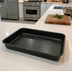 Loyang Kue Brownie Coklat dengan Hiasan Coklat dan Putih - Cocok untuk Camilan dan Pesta di Dapur Anda - Kitchenware Cetakan Biskuit Maker Kering oven tangkring