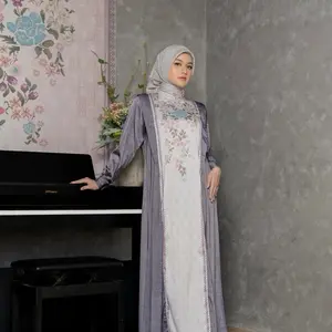 Baju jamilahumaila MAHLIGAI II TOP dan DRESS warna srteal grey