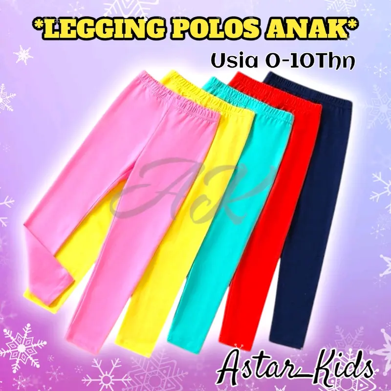Celana Legging Anak Perempuan Bahan Jersey Premium usia 0-12Tahun Motif Polos Fashion Anak-Anak 0