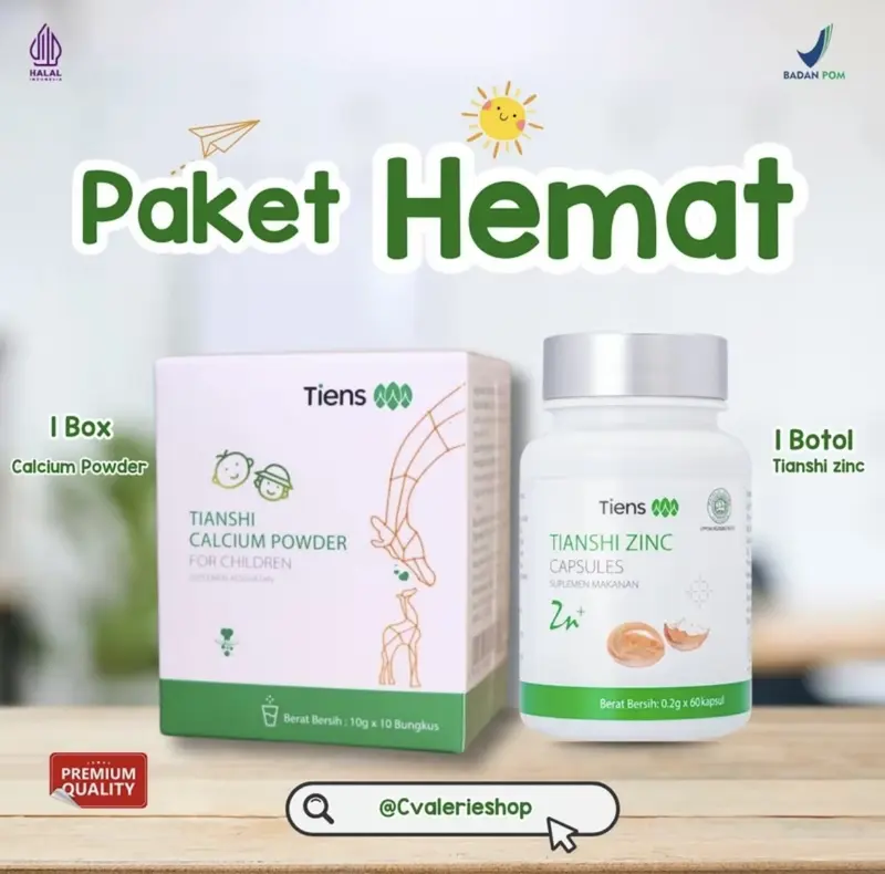PAKET KALSIUM & ZINC ANAK UNTUK PERTUMBUHAN JUGA NAFSU MAKAN 0