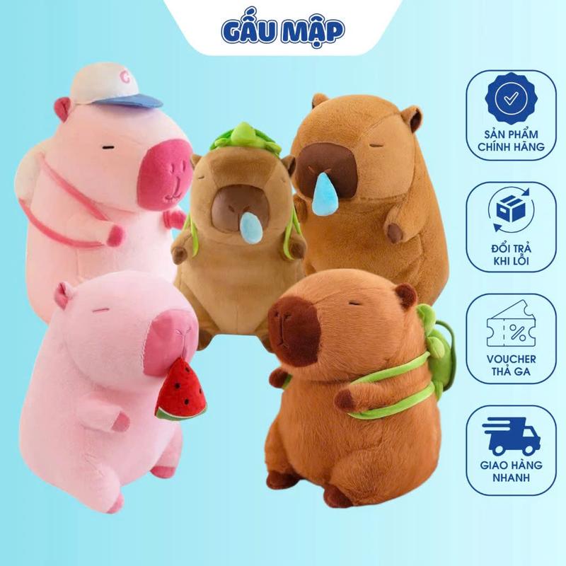  Gấu Bông Capybara Rút Chậm Thú Nhồi Bông Chuột Capybara Mềm Mịn Cao Cấp Quà Tặng Cho Bé - Gấu Mập 