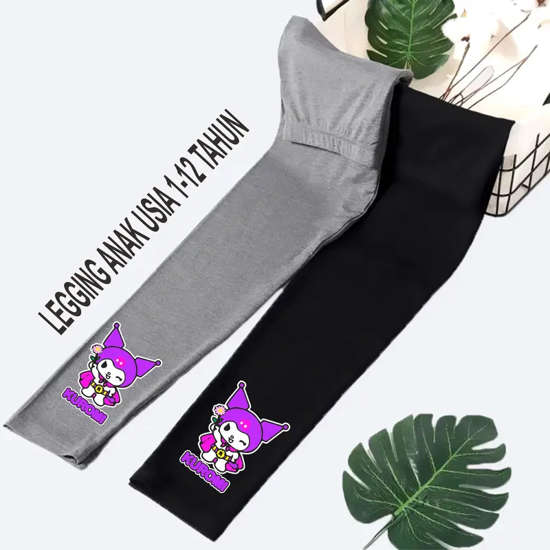 LEGGING ANAK KARAKTER KUROMI BAHAN SPANDEK/BALON LEMBUT MERAL 3