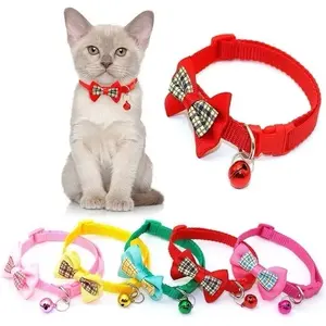 KALUNG KUCING PITA LONCENG TALI LEHER HEWAN PELIHARAAN LUCU CAT DOG COLLAR MOTIF PITA DENGAN WARNA MENARIK DAN DESAIN YANG MENARIK