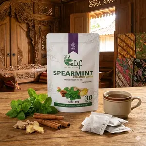 ELIF TEA AND TISANE Spearmint Cinnamon Ginger Tea | Teh Spearmint Jahe Kayu Manis | 30 Tea Bag