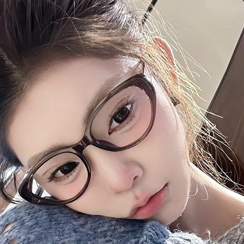 Kính chống ánh sáng xanh độ nét cao dành cho nữ Kính làm trắng gọng mắt mèo Kính quang học