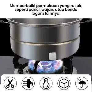 Penambal Panci Aluminium 1 Lembar (isi10pcs) Lem Panci Bocor Tahan Panas Stiker Lubang Panci / 10pcs Tambal Panci Bocor Tambal Panci Aluminium Super Kuat Lem Tambal Panci Suhu Tinggi Tahan Air / Tambal Panci Aluminium Lem Tambal Lubang Panci Suhu Tinggi