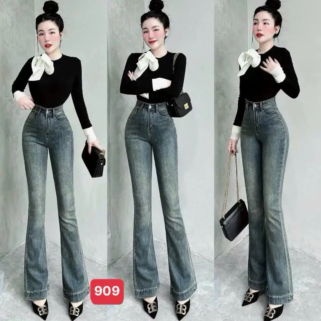 Quần bò jean nữ ống loe co giãn suông rộng jeans cạp cao, cao cấp. siêu hack dáng Hottrend Ong Women | BigBuy360 - bigbuy360.vn Quần bò jean nữ ống loe co giãn suông rộng jeans cạp cao, cao cấp. siêu hack dáng Hottrend Ong Women | BigBuy360 - bigbuy360.vn