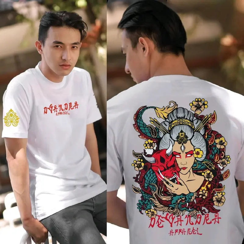 KAOS DVANDRA PUTIH LENGAN PENDEK.SIZE M L XL.BAHAN KATUN COMBAT 30S 1