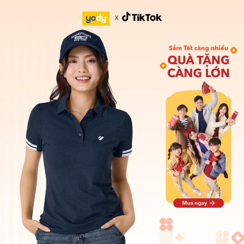  Áo Polo Nữ YODY Thể Thao Waffle Phối Bo Tay  Thoáng Mát Dễ Phối Đồ WAPO25A469 