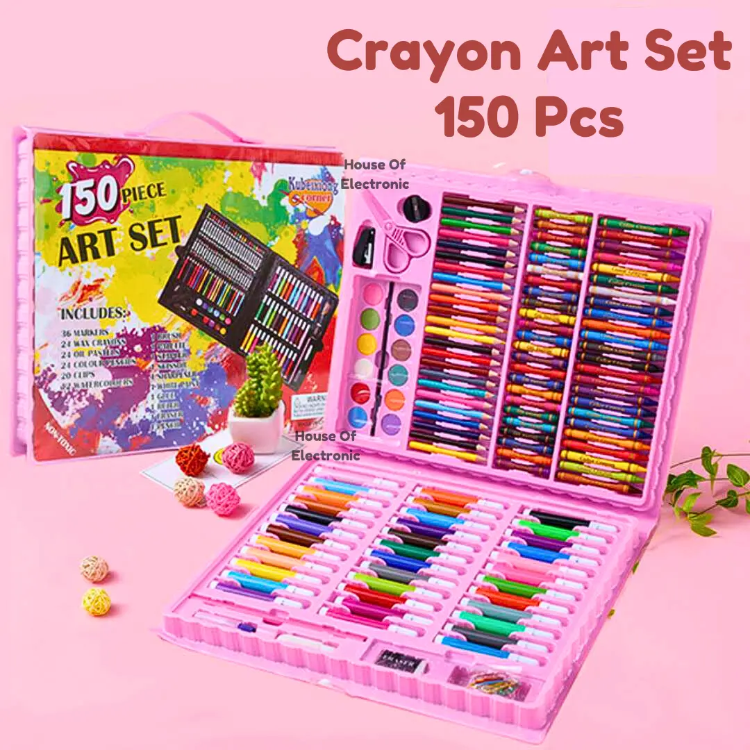 Crayon Art Set 150 Pcs Pensil Warna Lengkap Alat Lukis Anak Krayon Anti Air Mainan Edukasi Anak Alat Mewarnai Lengkap