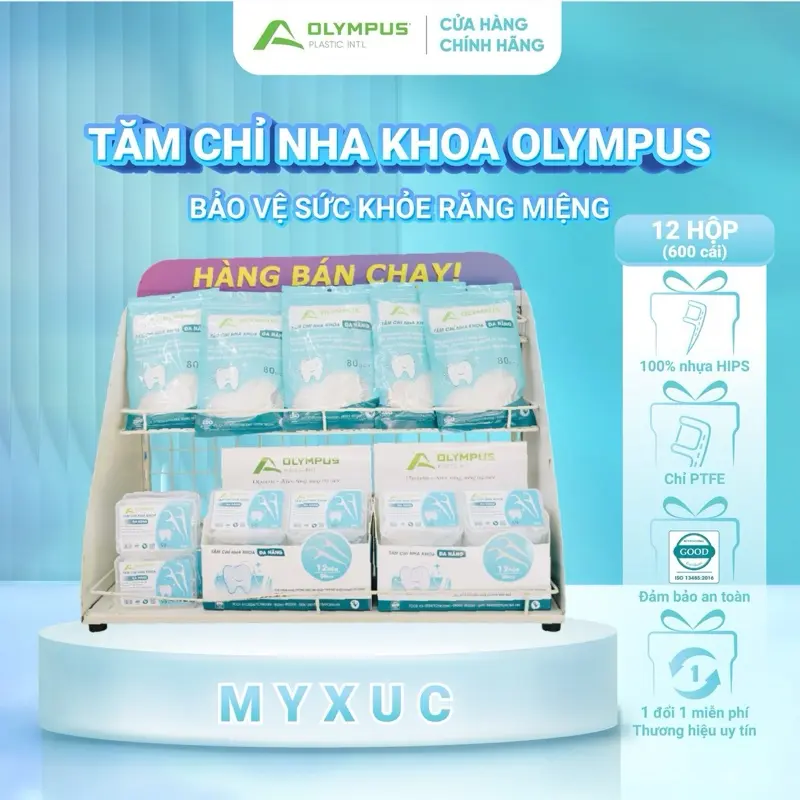 {CHÍNH HÃNG} 12 Hộp tổng 600c Tăm chỉ nha khoa OLYMPUS made in VIETNAM chinhakhoa