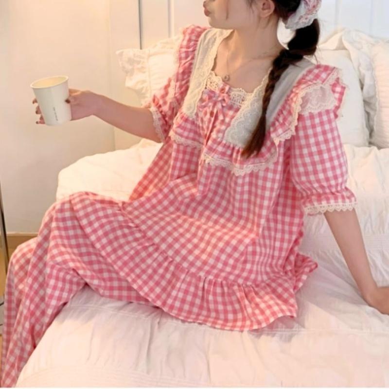 Đồ Ngủ Nữ Pijama Tay Ngắn Quần Dài Mặc Nhà Dễ Thương Vải Mềm Mịn Thoáng Mát Mùa Hè – PINK