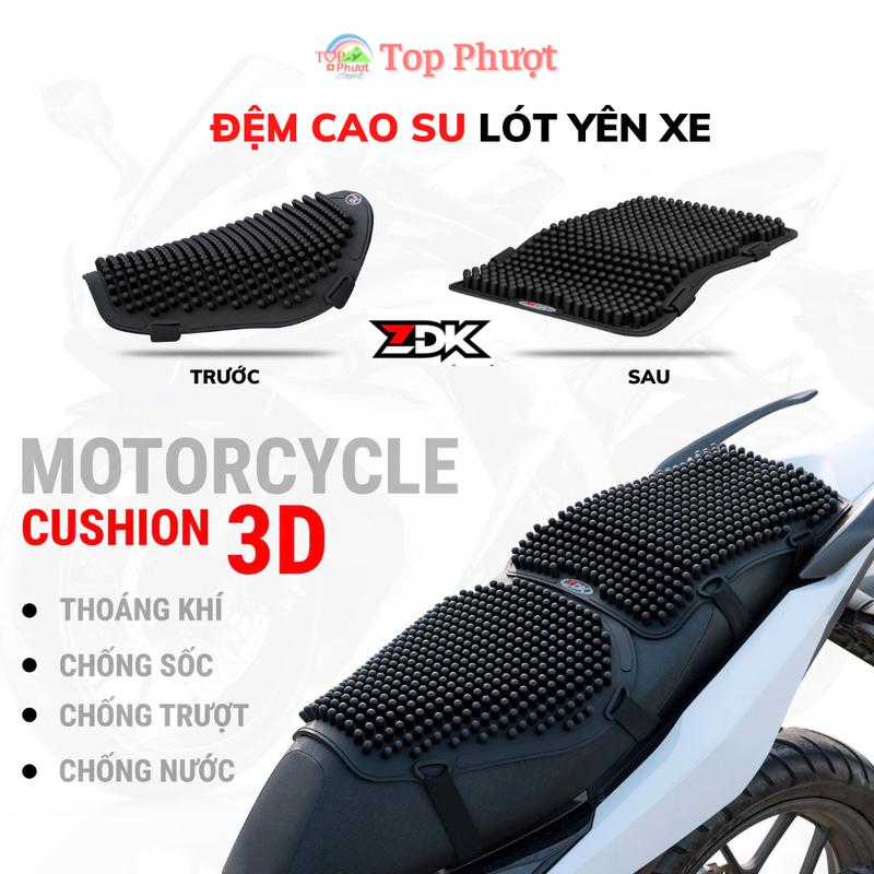  Combo Miếng Đệm Cao Su ZDK Ngồi Yên Xe Máy Lót Cao Su Gắn Yên Trước Yên Sau Ngồi Mát Xa Thoáng khí Chống Nước 