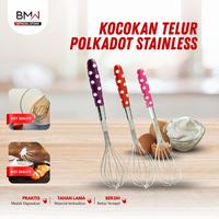 Gambar BMW Kitchen Ware - Kocokan Telur Gagang Motif Polkadot Stainless Steel - KECIL dari BMW Kitchenware Kab. Tangerang 1 Tokopedia