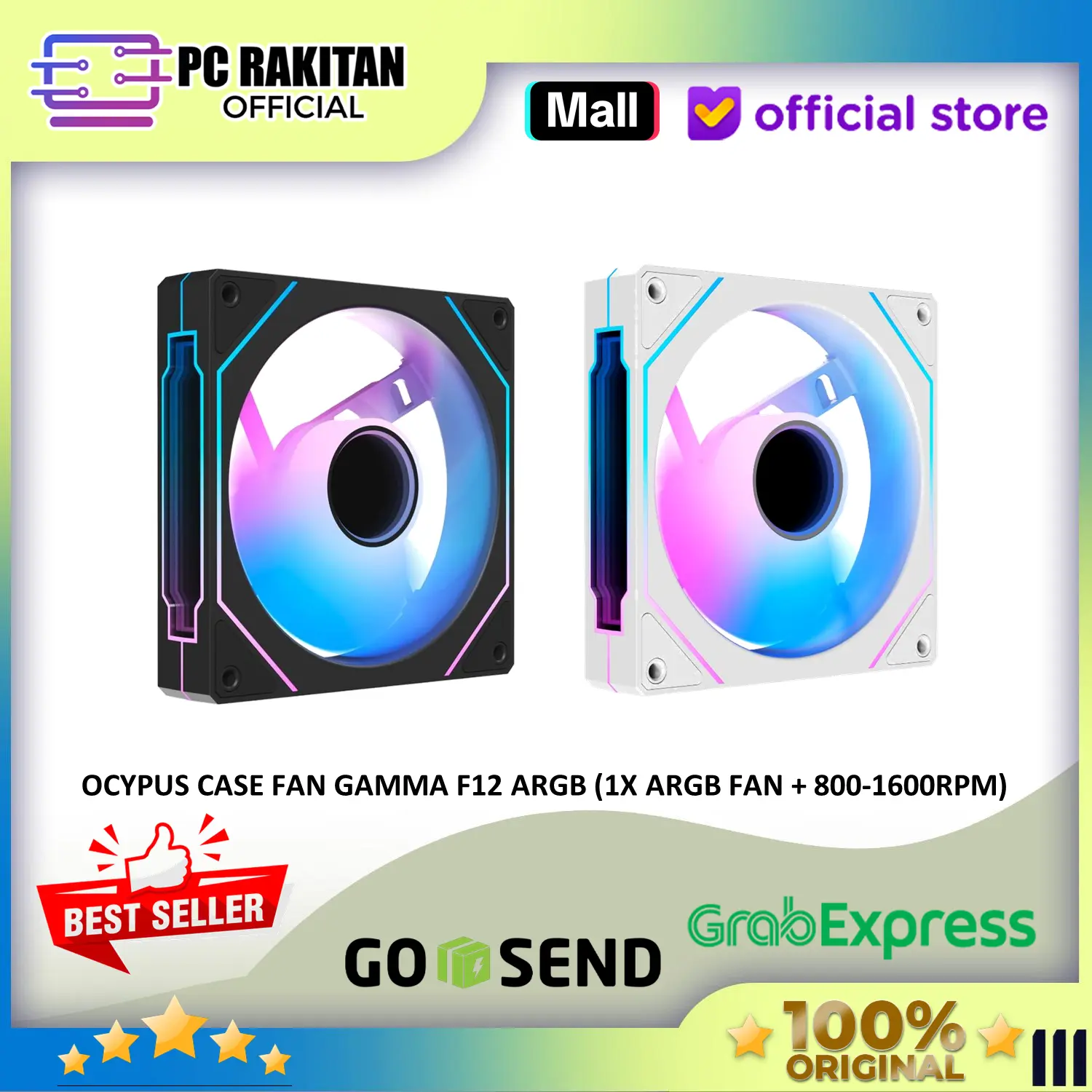 OCYPUS CASE FAN GAMMA F12 ARGB (1X ARGB FAN + 800-1600RPM)