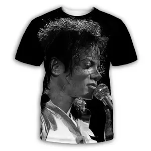 kaos funnel neck kaos katun combed 30s kaos alumni Potret Hitam Putih Michael Jackson Bernyanyi ke Mikrofon di Kaos kaos polos katun 100% kaos motif natal