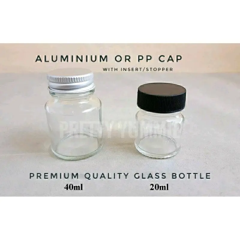 20ml/40ml Premium Quality Clear Glass Bottle with insert/ stopper