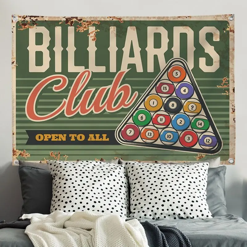 Creative Billiards Background Cloth Hanging Cloth Bar Billiards Hall Wall Decoration KTV Club Room Layout Wall Cloth