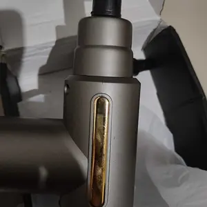 HJS Alat pijat elektrik Massage Gun pijat getar elektrik MASSAGER GUN 4 in 1 Alat Terapi Relaksasi Otot Tubuh Punggung Hitam