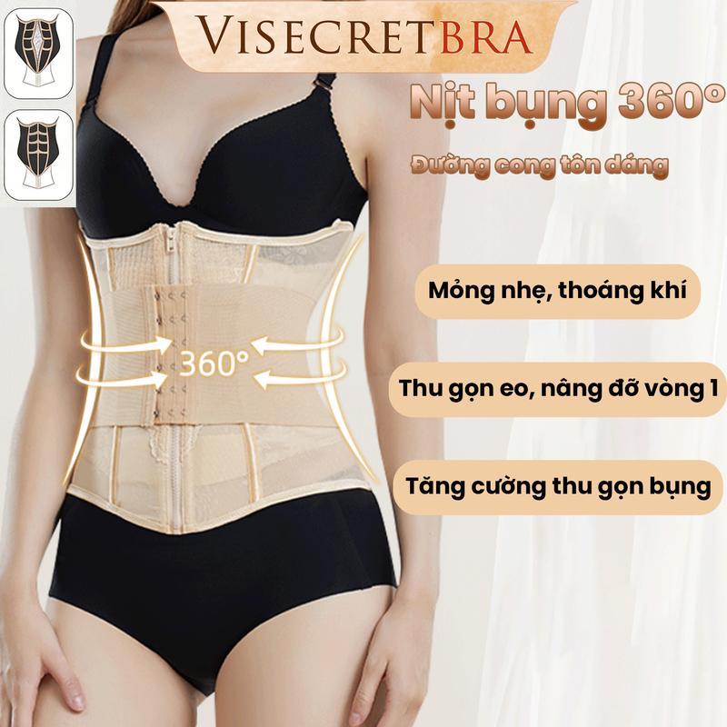 Latex Định Hình Đai Nịt Bụng 2 Lớp Dây Kéo Tiện Lợi Thu Gọn Vòng Eo Thiết Kế Gọng Chữ U Nâng đỡ Vòng 1 Chất Ren Mỏng Nhẹ Mặc Váy Ôm Đầm Body -- VN251165