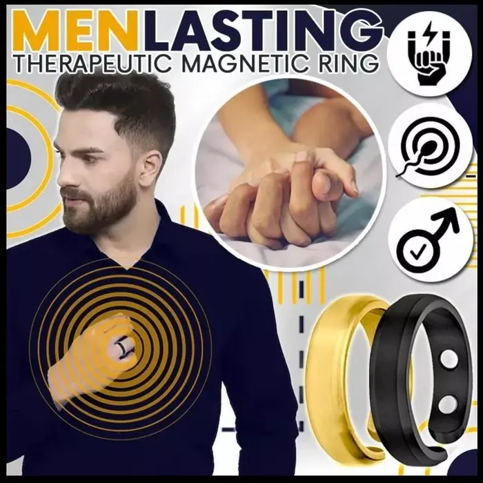 Magnetic Healthcare Ring Rose Gold Open End Ring Men's Dual Magnetic Magnets