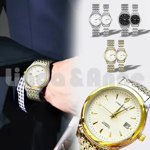 [ FREE BOX ] Jam Tangan Stainless Steel Cewek Cowok Couple Anti Air - Analog Business Stainless Steel Luminous Watch Water Resistant