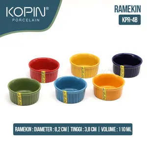 Kopin Mangkuk Kecil Ramekin Keramik Porselen Model Solid Color Volume 110ML Sudah SNI Kualitas Impor