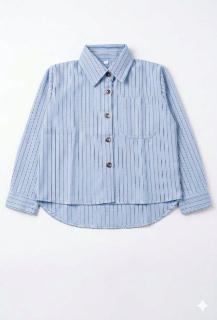 KEMEJA ANAK PEREMPUAN 1-12 TAHUN MOTIF SALUR BAJU KEMEJA LENGAN PANJANG OVERSIZE KOREAN STYLE BAHAN SEMI WOLL