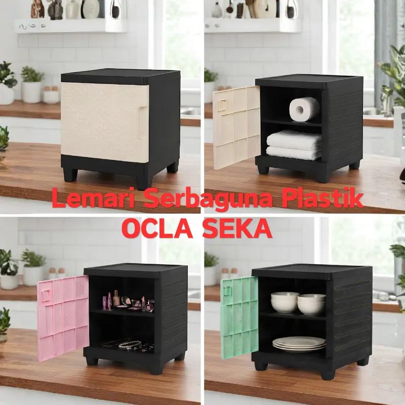 MIZCA Lemari Plastik OCLA SEKA Lemari Piring Dapur Rak Sepatu Kosmetik Laci Lemari Toilet Serbaguna