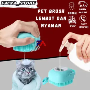 Sikat Mandi kucing anjing Silikon 80 Ml Sikat Sabun Isi Ulang lembut dan nyaman Bath Brush FAEZA_STORE