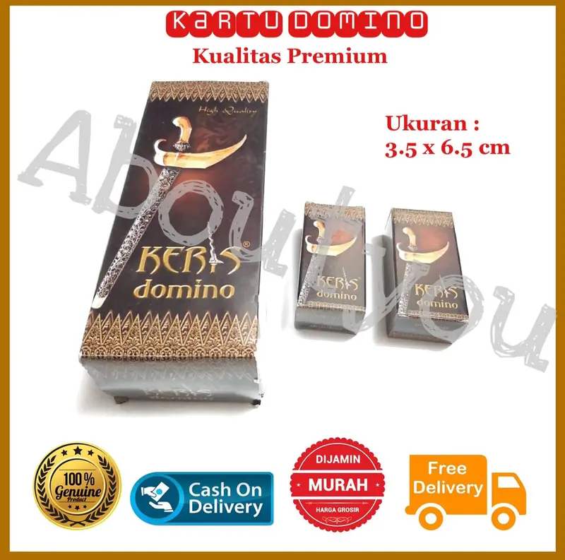 Kartu DOMINO merk KERIS kualitas tinggi anti air Mainan Kartu Kris Domino Kotak Card Games Toys Kertas 1
