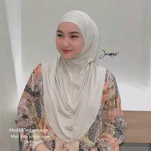 Bergo Instan Medina | Bergo daily | bergo tali | bahan cotton rayon | two looks | Jilbab Casual Cantik Nyaman Soft