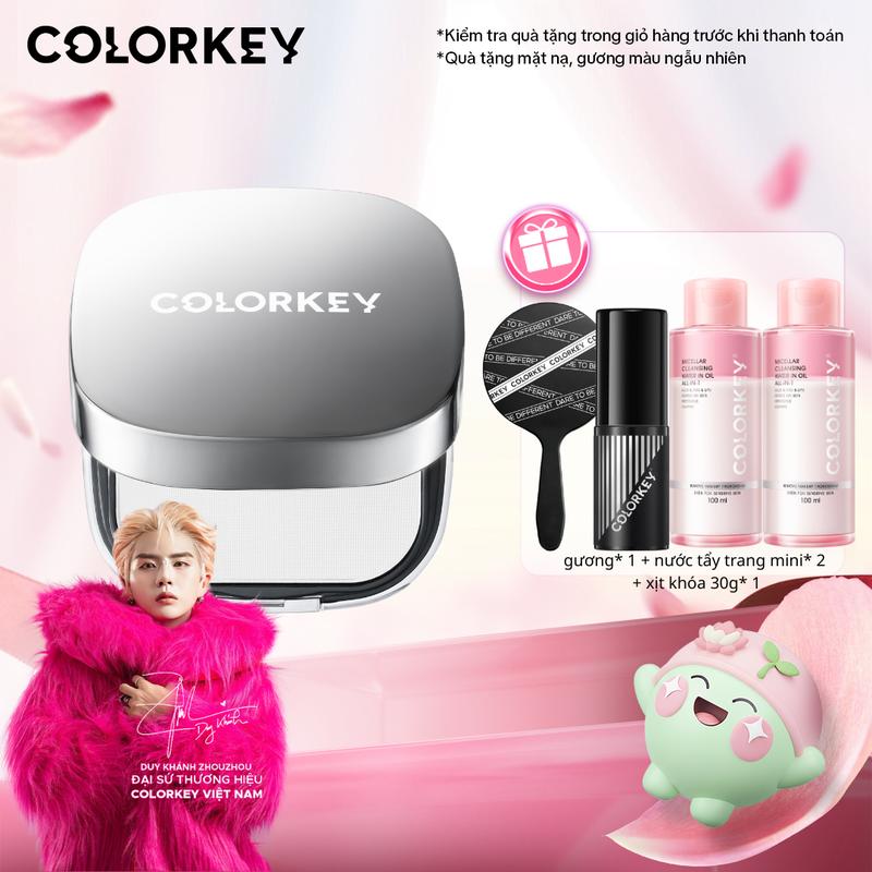  EX-TUN PHẠM  Phấn Nén COLORKEY Kết Cấu Mỏng Nhẹ Giúp Lớp Trang Điểm Lâu Trôi Hỗ Trợ Kiềm Dầu Hiệu Ứng Tự Nhiên 12g 