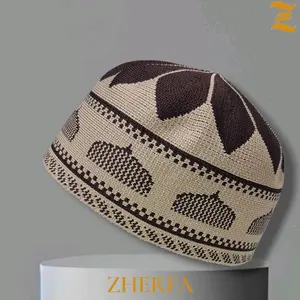 Zherfa Peci Rajut Naqsh Qubbah Kupluk Sholat Kopiah Pria Muslim