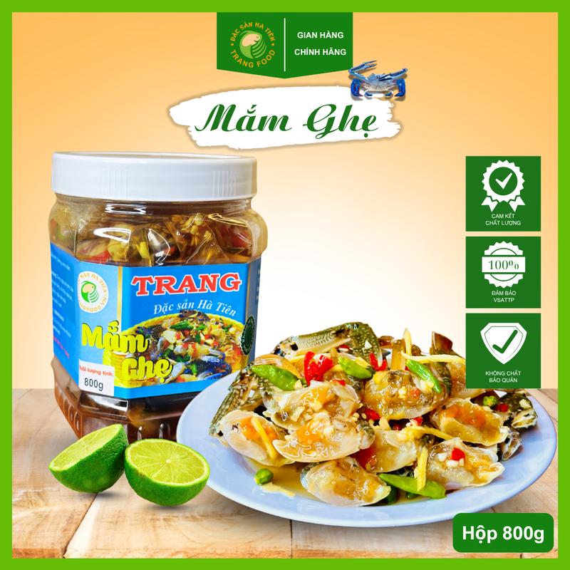  Mắm ghẹ xanh  hộp 800g  350g Ghẹ + nước mắm  - Trang Food - Đặc sản Hà Tiên - CD 