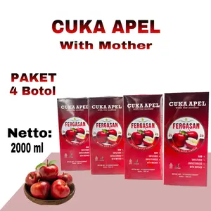 Cuka Apel Alami Organik - With Mother Isi 250 - 1000 Ml