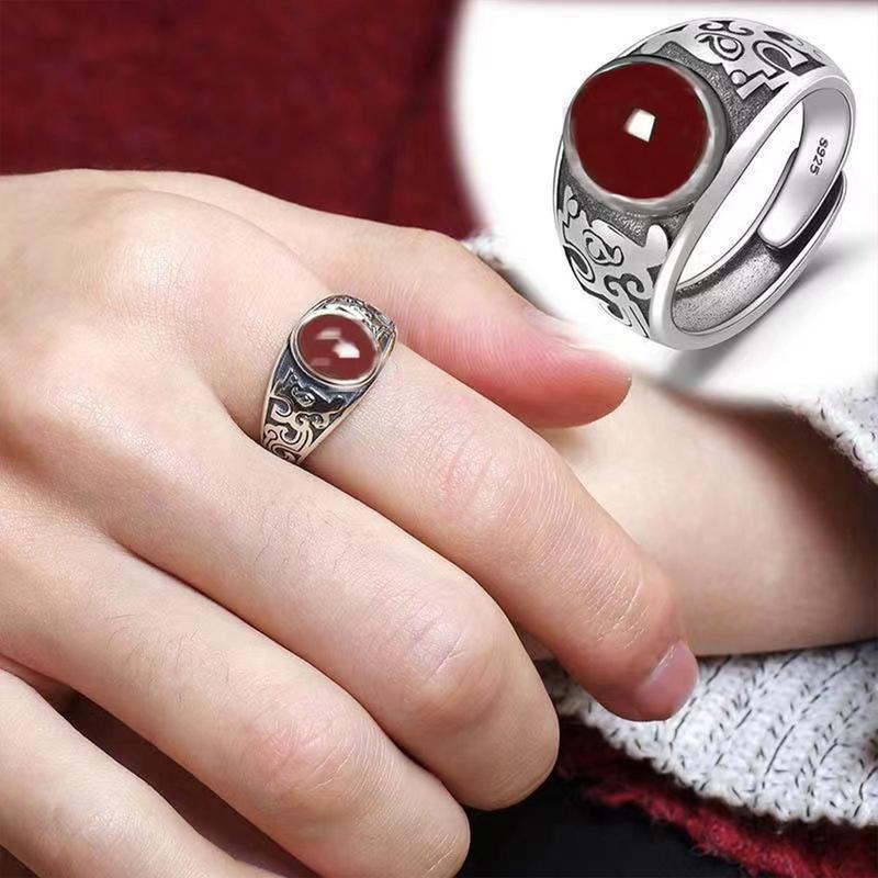 Nhẫn Nam, Phong Cách Cổ Điển Mặt Dây Chuyền Màu Xanh Lá Cây, Có Thể Điều Chỉnh, Unisex, Quà Tặng Trang Sức, Breezes 1