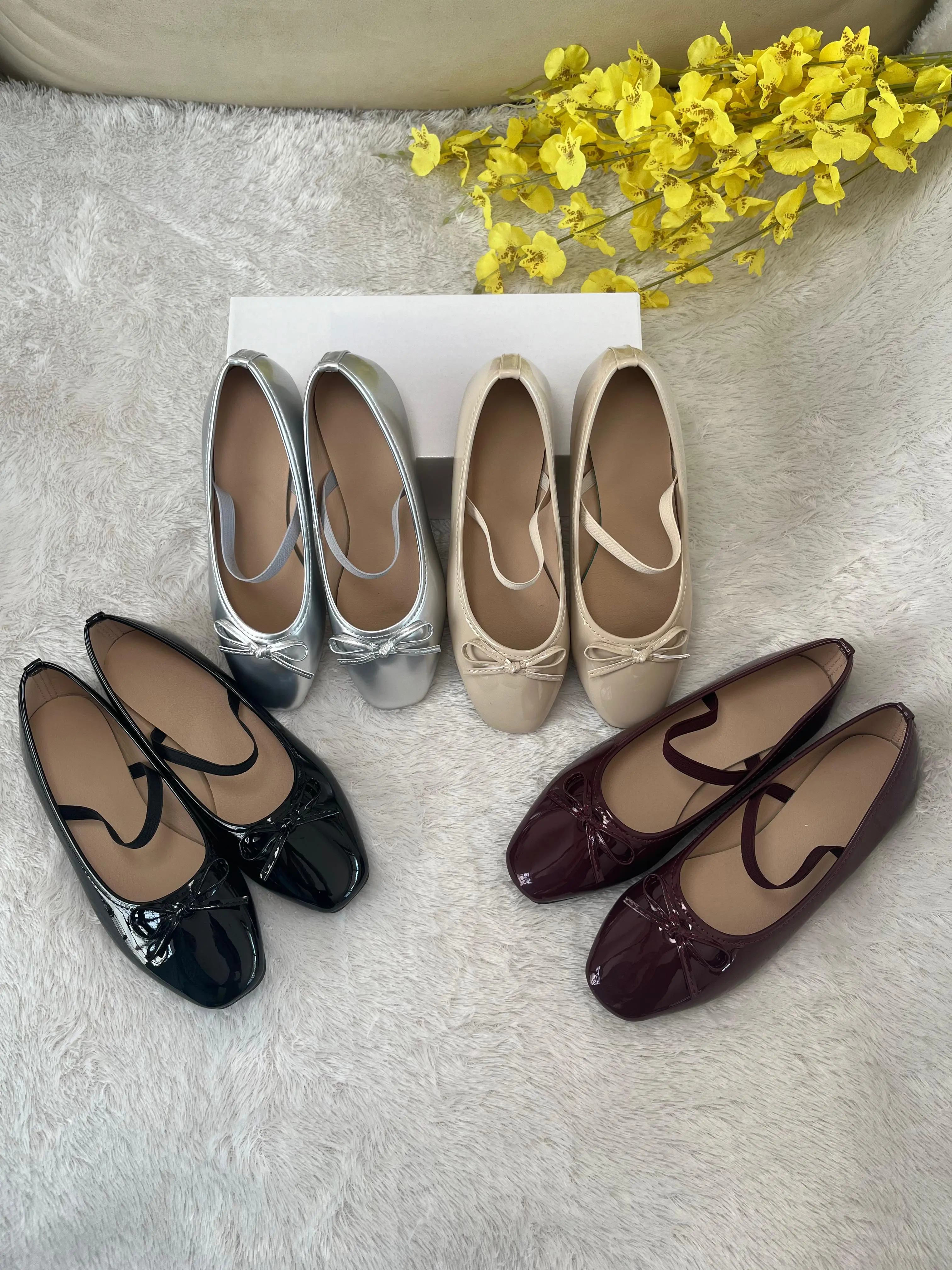 Sepatu Pesta Flat Shoes Casual Wanita Tali Aksen Pita Sepatu Kerja Wanita Flat Shoes Hitam Karet - Shop | Tokopedia