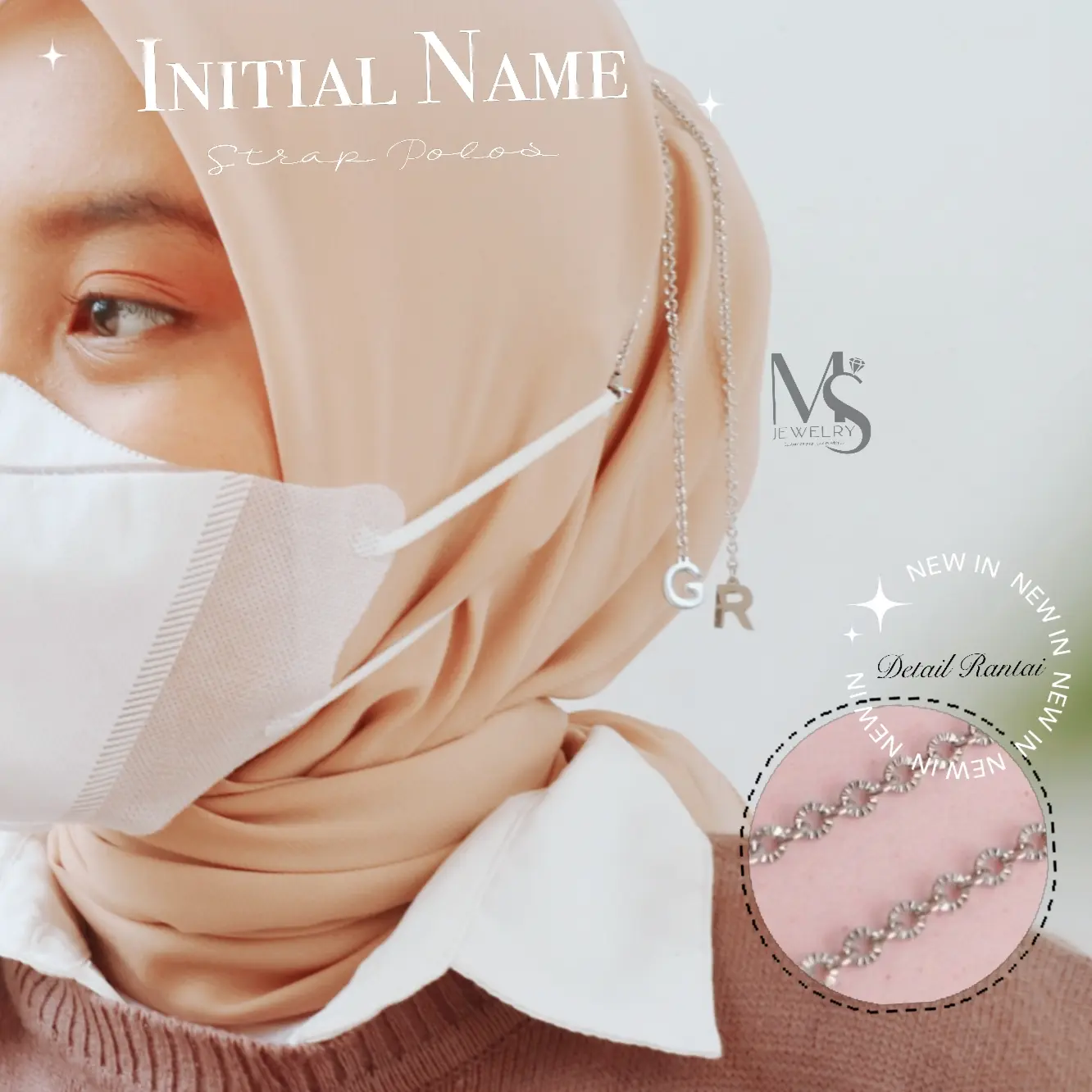 Strap Nama Inisial Huruf ujung