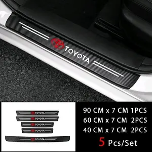 Promo 5Pcs Stiker Mobil Pelindung Sill Plate Pelindung Pijakan Lantai Mobil Toyota Universal Mobil Car