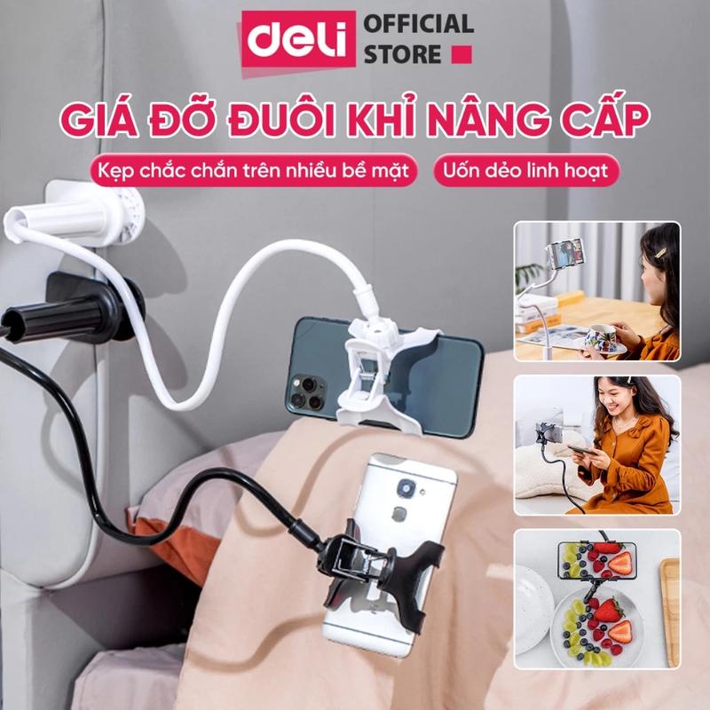 Giá Đỡ Điện Thoại Đa Năng 2026 Deli – Kẹp Bàn Kẹp Đầu Giường Xem Phim Học Online Chống Mỏi