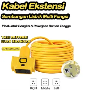 Kabel Ekstensi Multi Fungsi Pilihan Panjang 5/10/20/30M - Ekstra Panjang hingga 30M, Ideal untuk Bengkel & Rumah Tangga