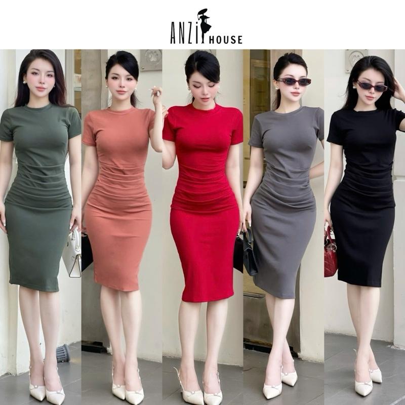 MỚI Đầm Body Nhún Eo Che Khuyết Điểm Bụng dáng ngắn Fom Anzi House thun Borip Hàn Quốc loại 1 Co Giãn Mát Mẽ Cho Mùa Hè vay tieu dung đi dam di bien