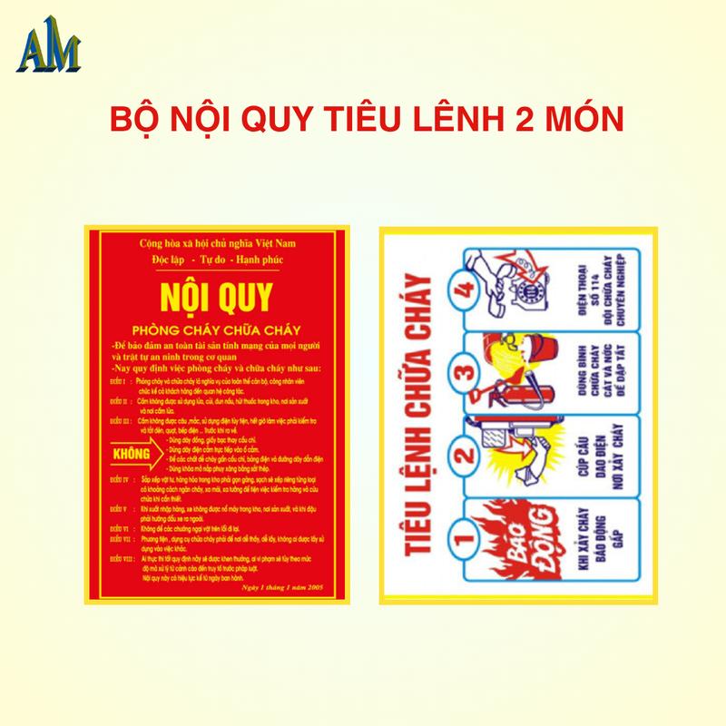 Bộ nội Quy Phòng Cháy + Tiêu Lệnh Chữa Cháy 2 tờ