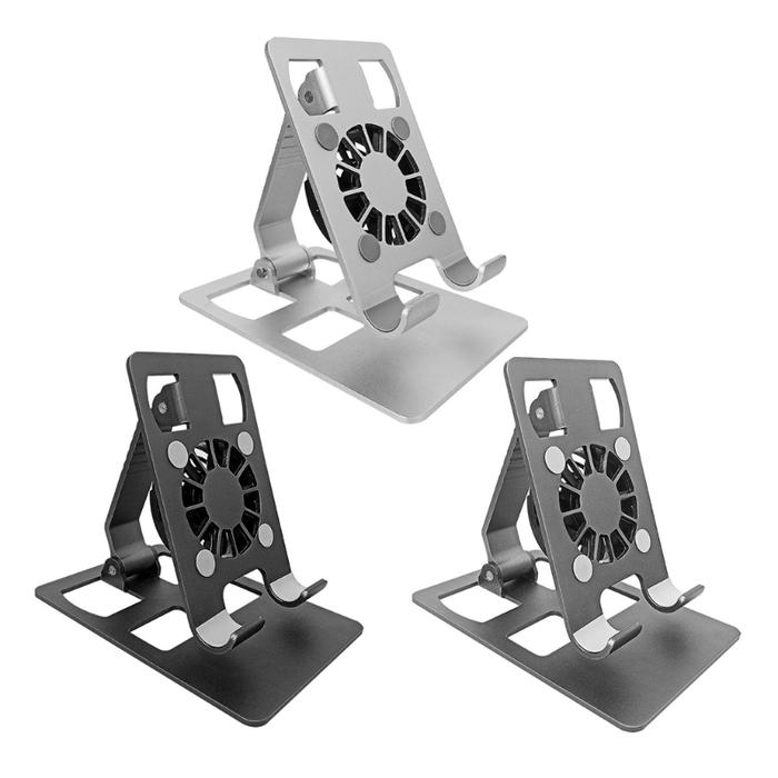 Jual Foldable Desktop Cellphone Stand With Cooling Fan Heat Dissipation ...