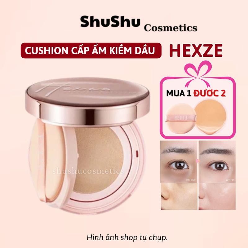 Phấn Nước Dưỡng Ẩm Kháng Nước Hexze 15g, Cushion Căng Bóng, Mỏng Nhẹ [TẶNG KÈM LÕI THAY] Mỹ Phẩm SHUSHU COSMETICS