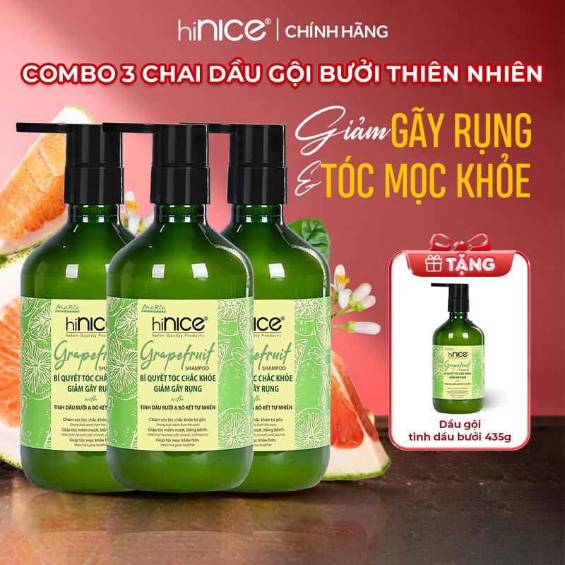 Mua 3 Tặng 1 Nhận Về 4 Chai Dầu Gội Tinh Dầu Bưởi Thiên Nhiên hiNICE Dành Cho Tóc Gãy Rụng 435G