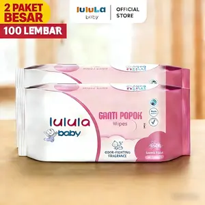 Lululα Baby Wipes Large 2x50's Tisu Basah Bayi Besar Wangi Sweet Rose Beli 1 Gratis 1 Aman untuk Kulit Bayi