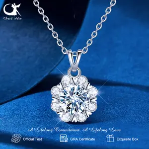 Chard Wake Kalung Wanita Berlian Perhiasan Cewek Mewah Elegan Original 2 Karat CWN040-Silver